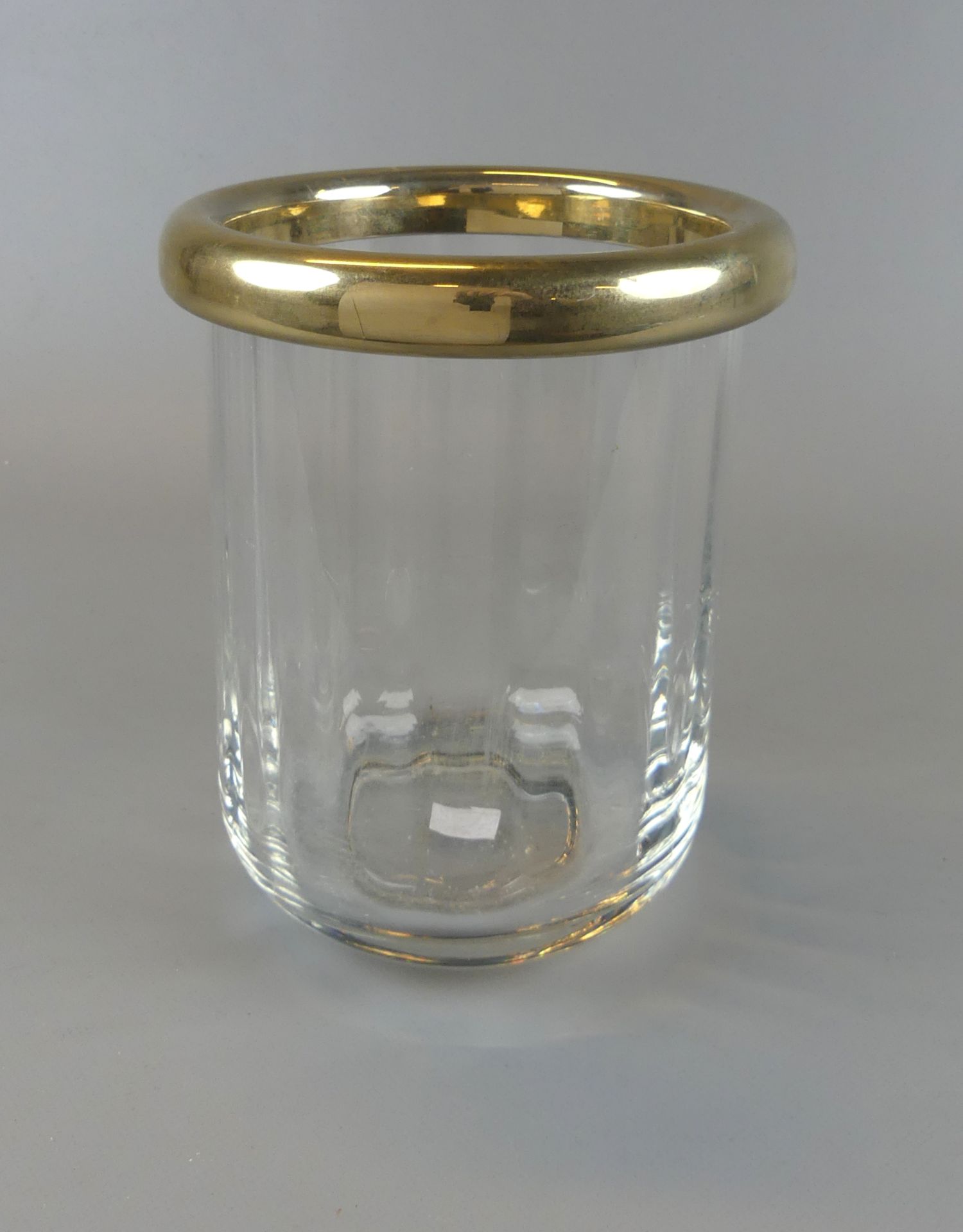 Sektkühler, Glas mit versilbertem Rand, H. ca. 20, Dm. 16,5 cm