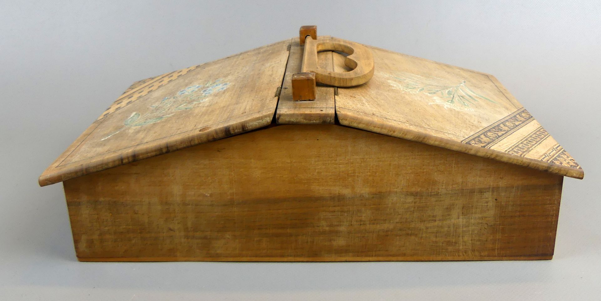 Modeschmuck mit Schmuckkiste, Holz, 2 aufklappbare Deckel, Griff, - Image 2 of 4