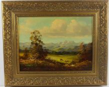 "Landschaft mit Rehen", Öl/L, u.li.unles.sig., ca. 30 x 40, gerahmt 46 x 56 cm