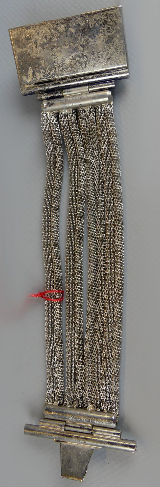Gliederarmband mit Schmucksteinen, vier Stränge, Verschluss, L.ca. 17 cm - Bild 3 aus 3