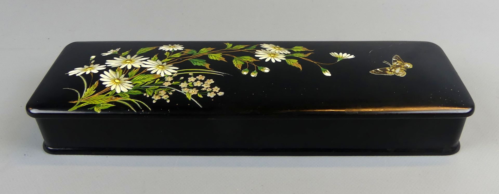 Silberschmuck mit Schmuckkiste, Holz mit Blumenbemalungen im Deckel, - Bild 2 aus 3