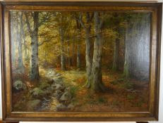 JOSEF DEDERICHS, (1873-1958), "Im Wald", Öl /L., u.re.sig.,