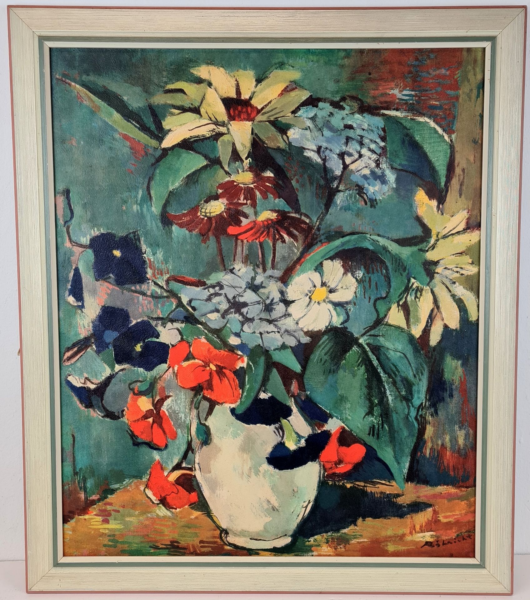 WOLF RÖHRICHT (1886-1953), "Blumen", Öl/Hartfaserplatte, u.re.sig.,