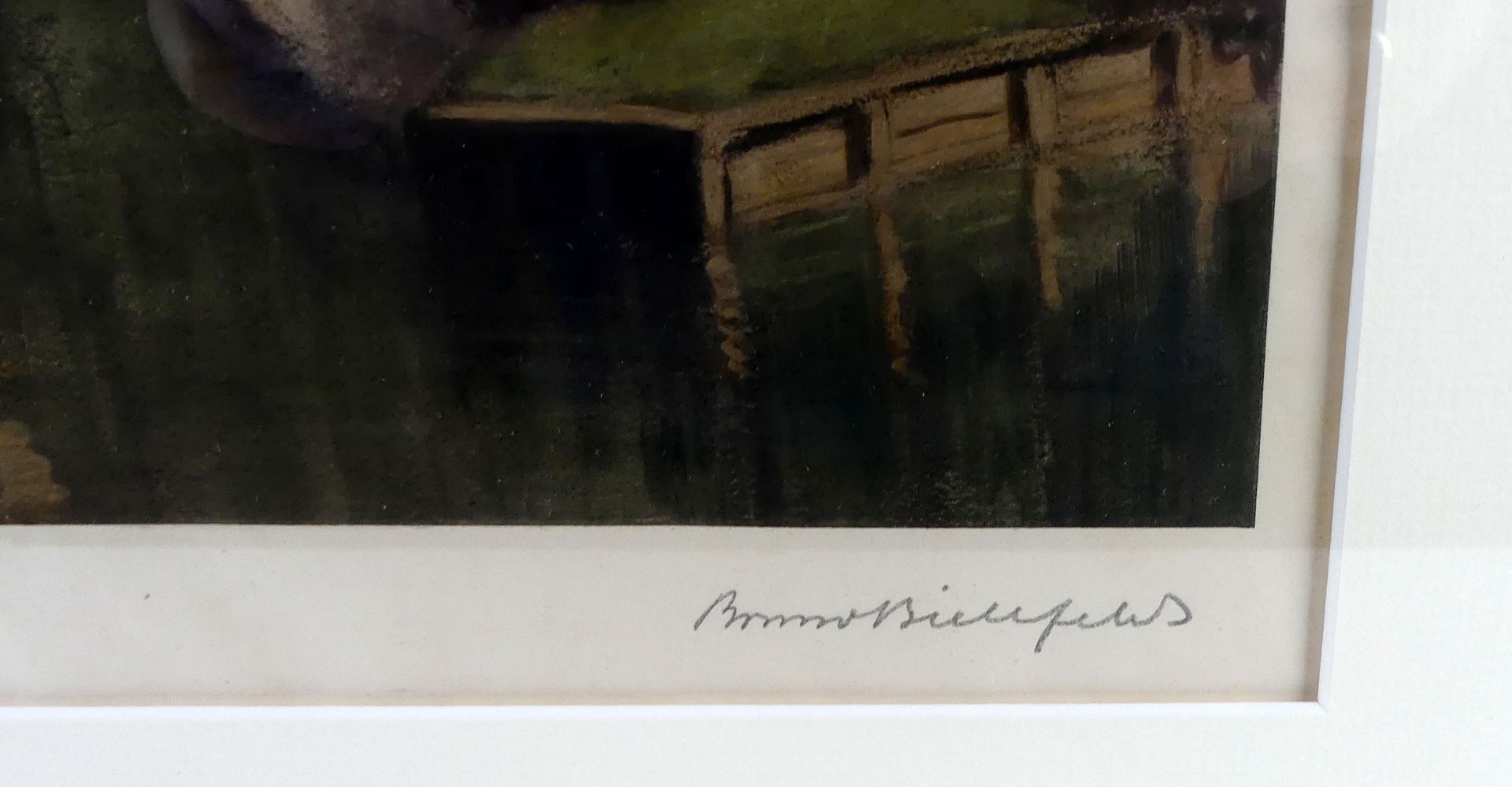 "Henkersteg", wohl Pastellzeichnung, u.li.unles.sig., betitelt, gestempelt, - Bild 2 aus 2