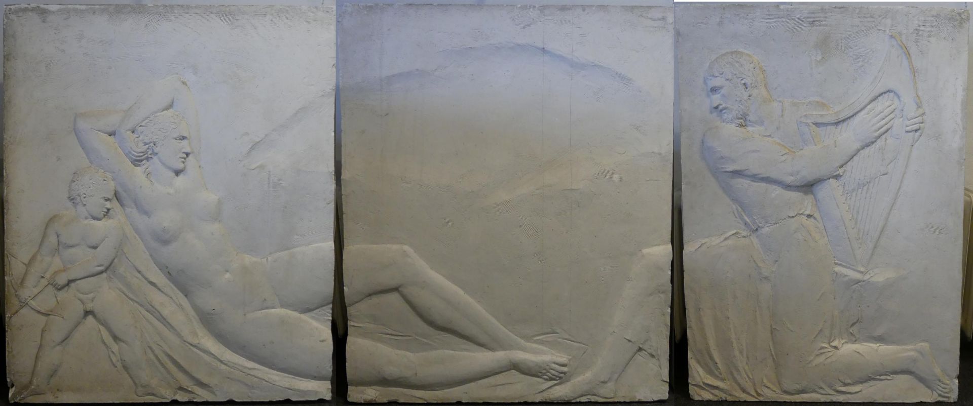 PROF. EMIL HIPP (1893-1965), "Venus & Tannhäuser", Relief, Gips,