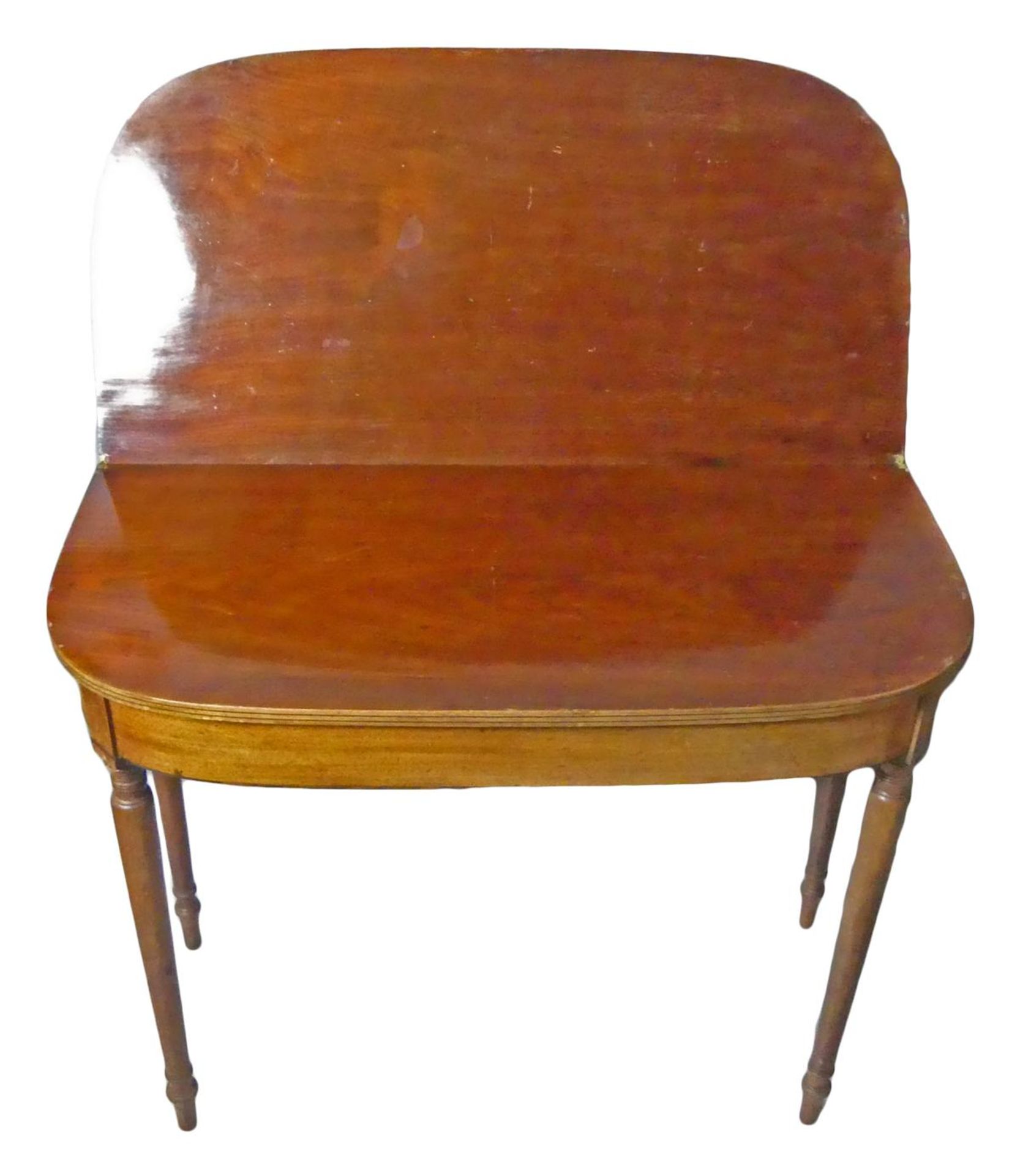 Tisch, halbrund, Mahagoni (verblichen), klappbare Platte, - Image 3 of 3