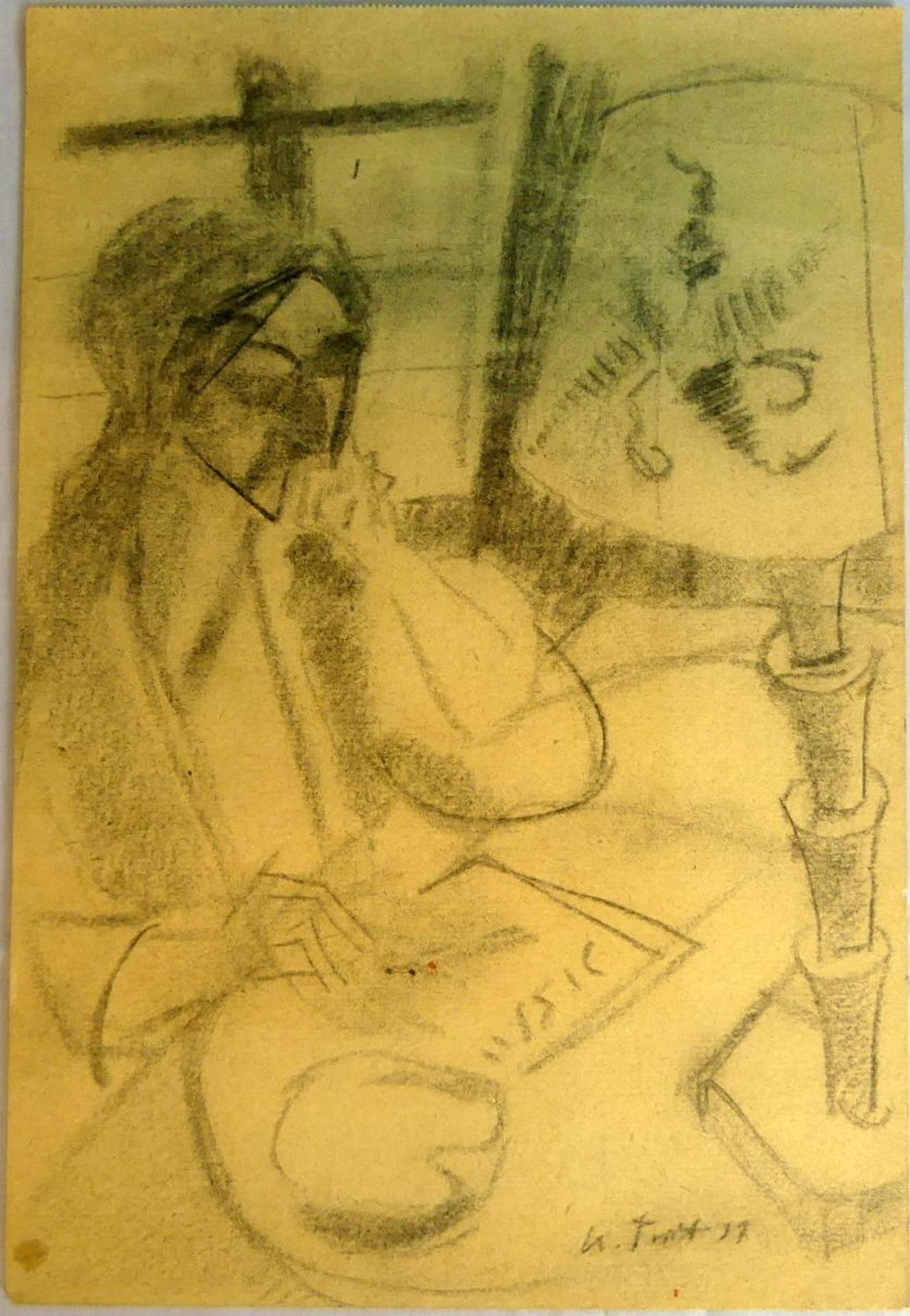 KARL TRATT (1900-1937), "Zeichnende Person", Beistift/Papier, u. re. sig.,