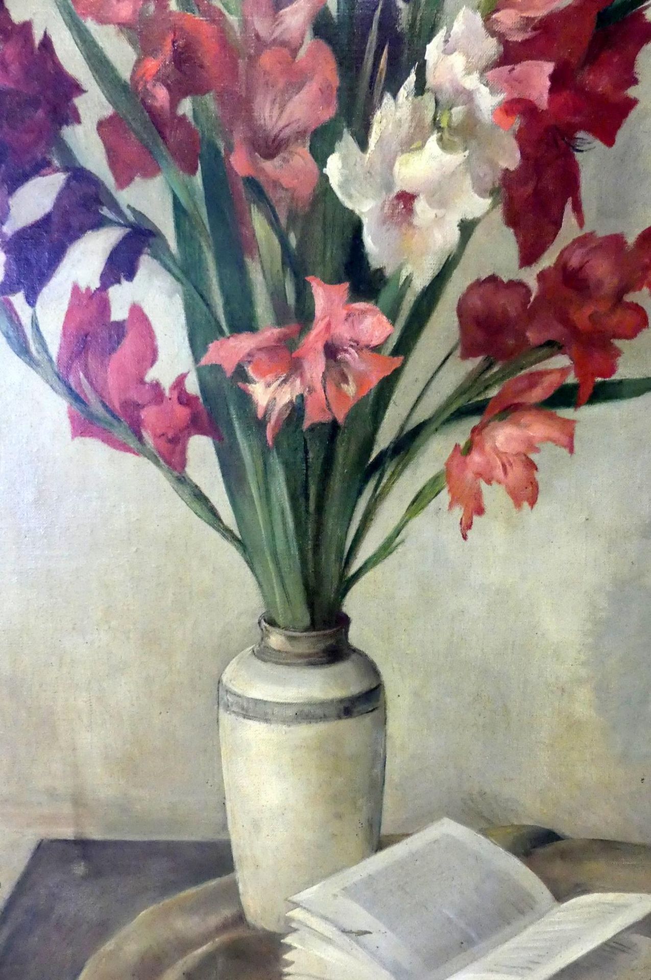 ALBERT HENRICHS (1899 Düsseldorf-1971), "Gladiolenblumenstrauß", - Bild 2 aus 4