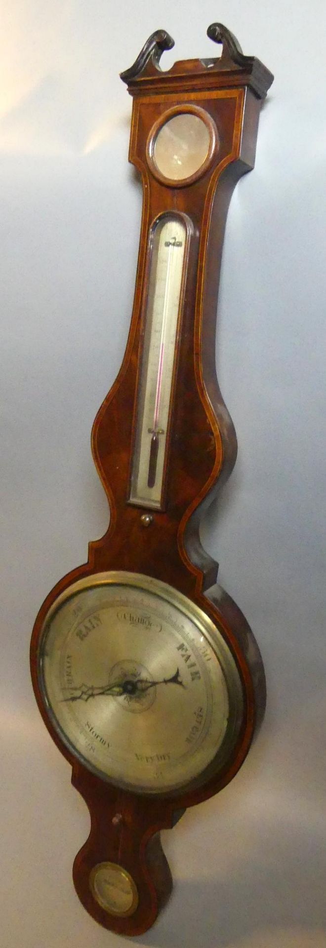 Thermo-Hygrometer, England, Mahagoni, "Evens Totnes", H. ca. 108 cm, - Bild 2 aus 3