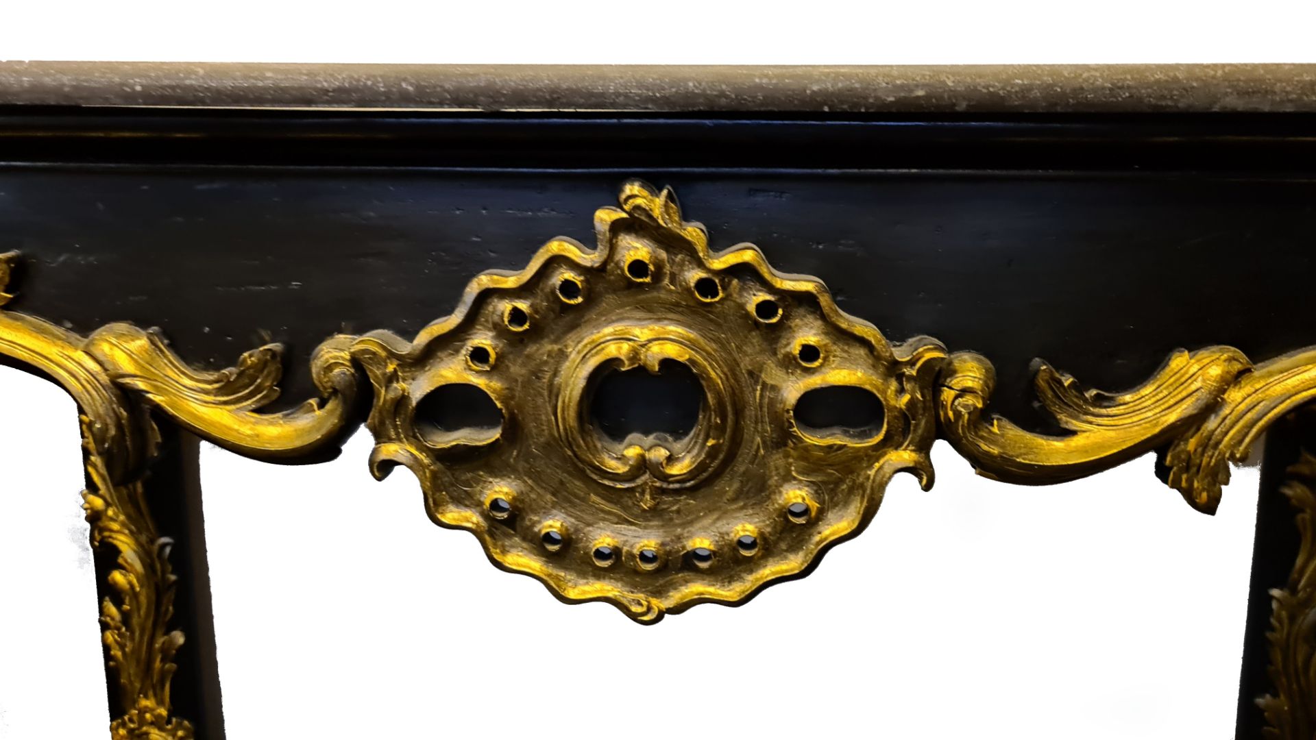 Anrichte im Barock Stil, schwarz/bronze gefasst, aufwendig gearbeitet, - Image 3 of 5