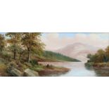 English School (19th Century) River Scene oil on board 17 x 42cm (6.75 x 16.5in)