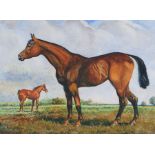 Harry W Potter (British, 20th Century) Mare and Foal