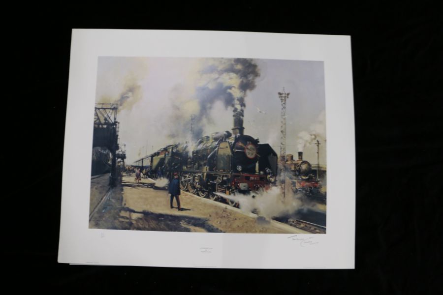 Railways related: Terence Cuneo (1907-1996) 'La Fleche D'or', signed and numbered 55/850 (lower