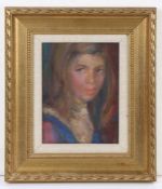 Josephine Graham (Scottish, b.1930) Portrait of a young girl, signed (lower-left), pastel, 20cm x