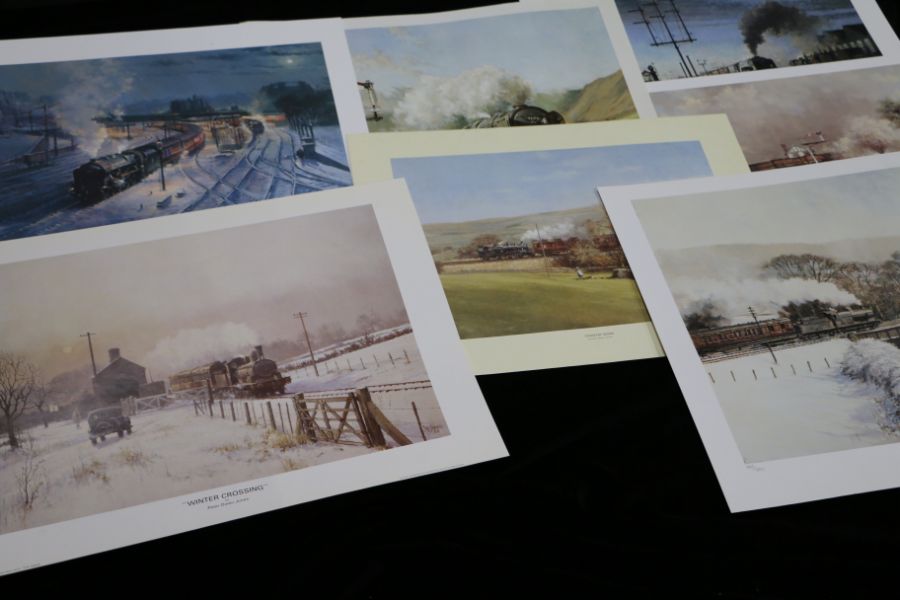 Railways related: Folder of seven prints by Peter Owen Jones including 'Winter Sunlight', 'Winter