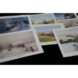 Railways related: Folder of seven prints by Peter Owen Jones including 'Winter Sunlight', 'Winter
