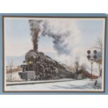 Railway related: After Howard Fogg, group of five coloured prints including 'Big Boy', various sizes