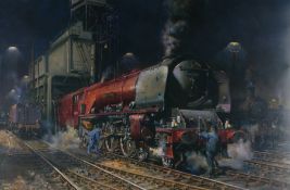 Railways related: Terence Cuneo (1907-1996) 'Duchess of Hamilton', signed and numbered 407/850 (