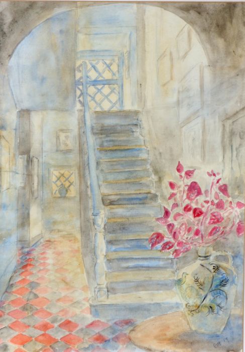 Bim Giardelli (1926-2011), Staircase, signed Bim and dated '89, watercolor, 69 x 48cm