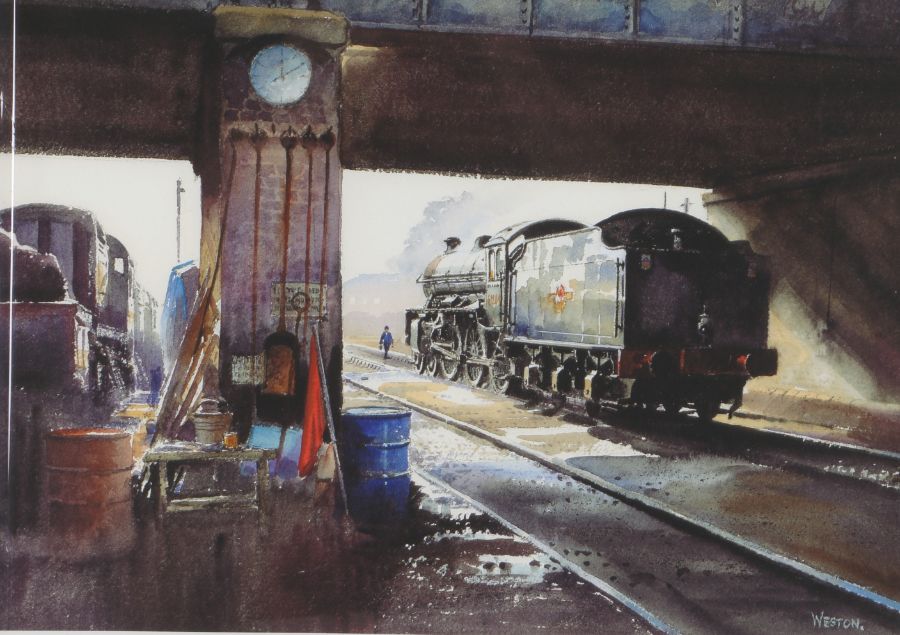 Railways related: David Weston (1935-2011), group of five coloured prints to include 'Kettering - Image 3 of 5