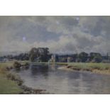 Fred Tucker (Act 1860-1935), 'Wilton Castle, Ross on Wye', signed, watercolour, 24 x 34cm MB