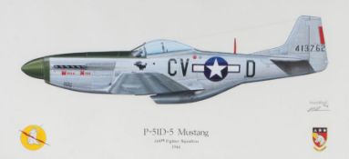 Stuart Black (20th Century), 'P-51D-5 Mustang', signed (lower right), original artwork, 24 x 52cm (