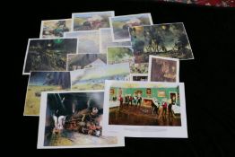 Railways related: Folder of Terence Cuneo related items including signed Christmas cards.