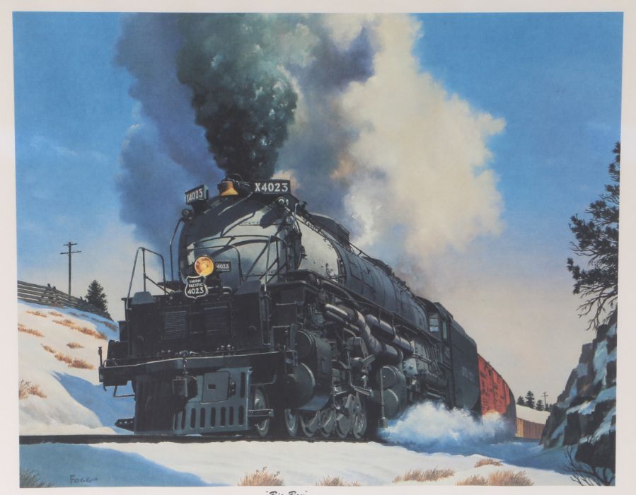 Railway related: After Howard Fogg, group of five coloured prints including 'Big Boy', various sizes - Image 4 of 5