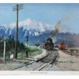 Railways related: Terence Cuneo (1907-1996) 'Steam in the Rockies', signed and numbered 55/500 (