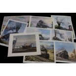 Railway related: Folder of thirteen prints after Howard Fogg, various sizes, all unframed (13)