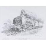Railways related: Terence Cuneo (1907-1996) 'No 46229 Duchess of Hamiton on October 3rd 1992',