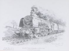 Railways related: Terence Cuneo (1907-1996) 'No 46229 Duchess of Hamiton on October 3rd 1992',