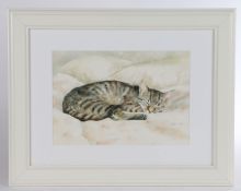 Gillian Carolan (Contemporary) 'Sleeping', signed and dated '91, inscribed verso, watercolour,