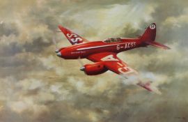 Railways related: David Weston (1935-2011), 'Grosvenor House G-ACSS' in flight, signed (lower