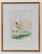 Terry McKivragan R.I. (Contemporary) Golfer, signed (lower-right), watercolour, 27cm x 19cm