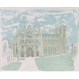 Colin Spencer (British, Born 1933) 'Westminster Abbey - North Side' Lithograph in colours, 1966,