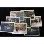 Railways related: After Terence Cuneo, 'Cuneo Collection', two gold portfolios of coloured prints, 2