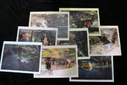 Railways related: After Terence Cuneo, 'Cuneo Collection', two gold portfolios of coloured prints, 2