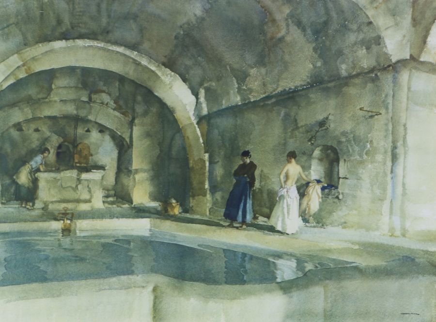 Sir William Russell Flint RA, PPRWS(1880-1969) 'Strange Interior', signed (lower right), artist's