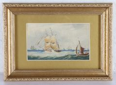 Mary Eaton (19th Century), Seascape, signed and dated 1834 to reverse, watercolour, 9 x 16cm