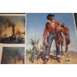 Railways related: Folder of three prints after Terence Cuneo to include 'Sunset of an Era - The