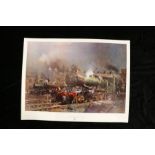 Railways related: Terence Cuneo (1907-1996) 'Preparing for Departure', signed  (lower right),