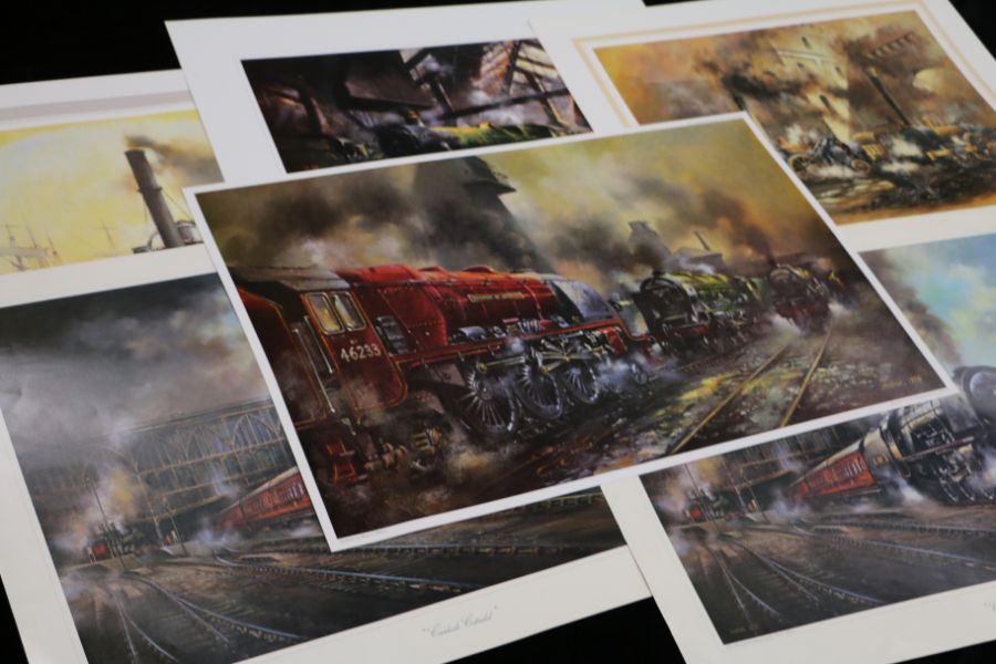 Railways related: Folder of twenty five prints after David Weston, all unsigned and unframed (25)