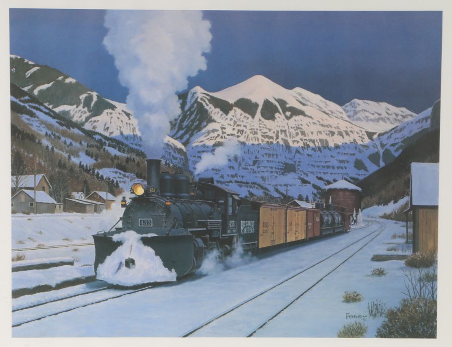 Railway related: After Howard Fogg, group of five coloured prints including 'Big Boy', various sizes - Image 2 of 5