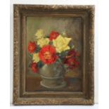 Timothy Whitingstall (20th Century) Still Life Study of Flowers oil on panel, signed (lower right)