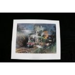 Railways related: Terence Cuneo (1907-1996) '35027 Port Line', signed and numbered 343/850 (lower