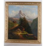 19th Century, 'The Matterhorn',  oil  on canvas, 35 x 30cm