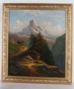 19th Century, 'The Matterhorn',  oil  on canvas, 35 x 30cm