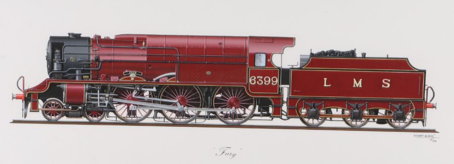 Stuart Black (20th Century) 'Turbomotive', 'Fury', 'Princess Anne' & 'British Legion', all signed - Image 3 of 4