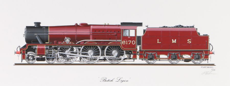 Stuart Black (20th Century) 'Turbomotive', 'Fury', 'Princess Anne' & 'British Legion', all signed